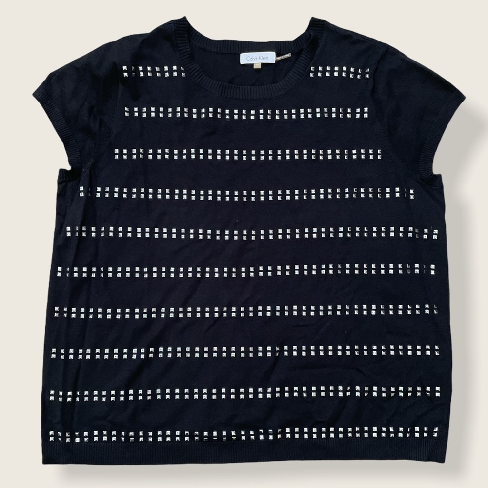 Calvin Klein Soft Knit Studded Top